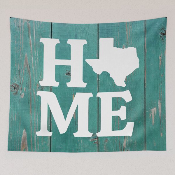 Item preview, Texas Map Teal Blue Distressed Barn Board Typography Home Sweet Home  designed and sold by IamTrending.