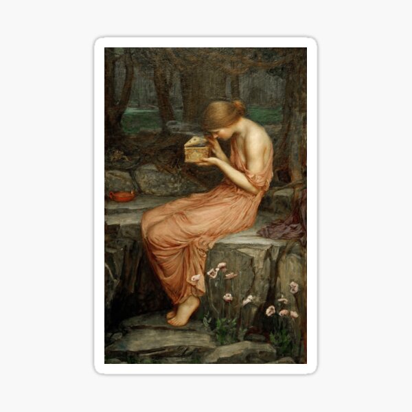 Aperçu de l'œuvre Psyché ouvrant la boîte d'or - John William Waterhouse créée et vendue par forgottenbeauty.