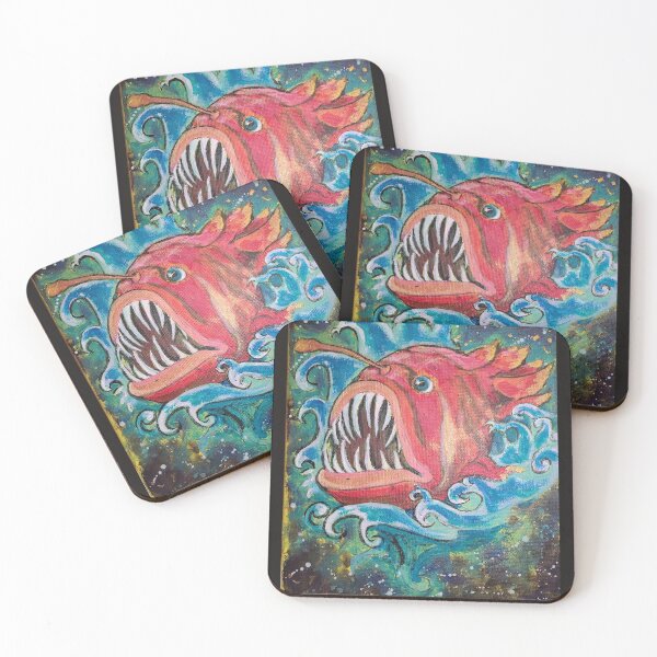 Item preview, Cosmic Deep Anglerfish painting  designed and sold by Treihova.