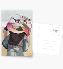 Sun Lovers - Dolphin and Crab at the Beach Postcards