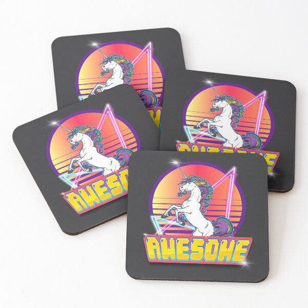 Item preview, 80s 90s Vaporwave Aesthetic Unicorn “Awesome” 013121 - KerLZ designed and sold by KerlZ.