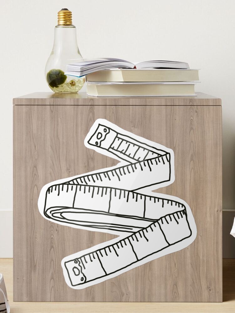 Measuring Tape Illustration  Sticker for Sale by gwynethstrope