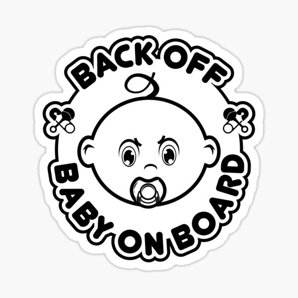 Baby on board sticker funny face boy or girl Vector Image