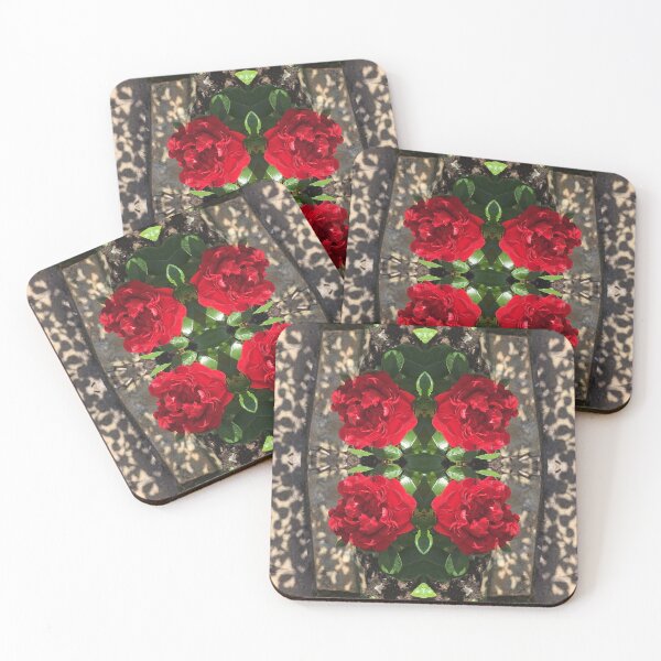Item preview, Botanical Divine - Rosas rojas con sombras de filigrana de encaje, simetría del amor designed and sold by RoseAromas.