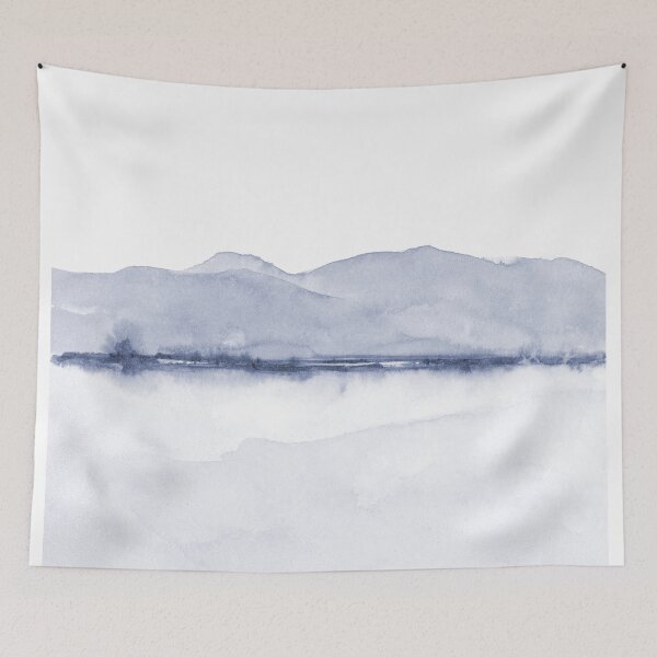 Item preview, Mountains & Water Indigo Blue Abstract Watercolor with Twilight and Midnight Blue Trend Colors designed and sold by SilverSpiral.