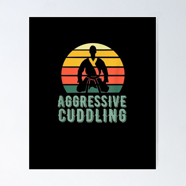 Item preview, Funny Retro Sunset Brazilian Jiu Jitsu definition "Aggressive Cuddling" designed and sold by ETIndustries.
