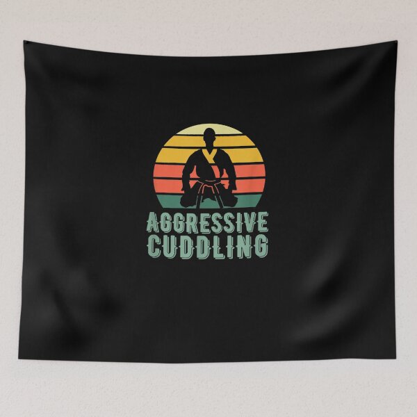 Item preview, Funny Retro Sunset Brazilian Jiu Jitsu definition "Aggressive Cuddling" designed and sold by ETIndustries.