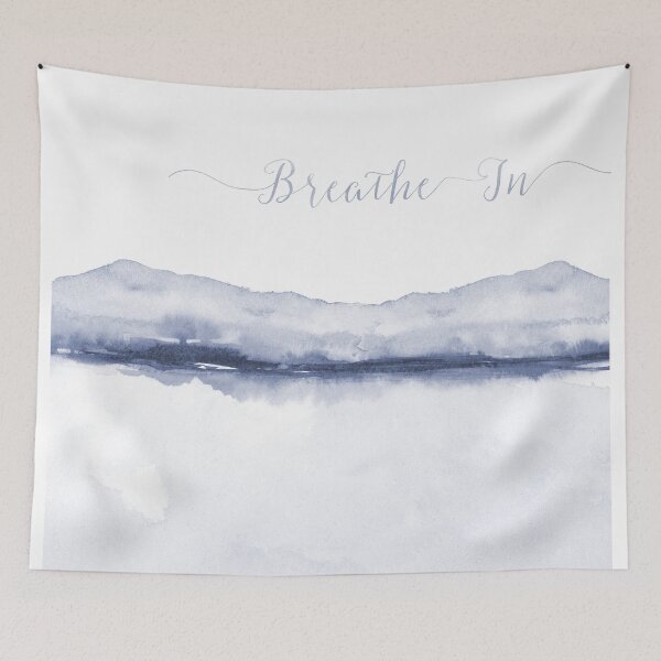 Item preview, Mountains & Water Indigo Blue Abstract Watercolor with Twilight and Midnight Blue Trend Colors designed and sold by SilverSpiral.