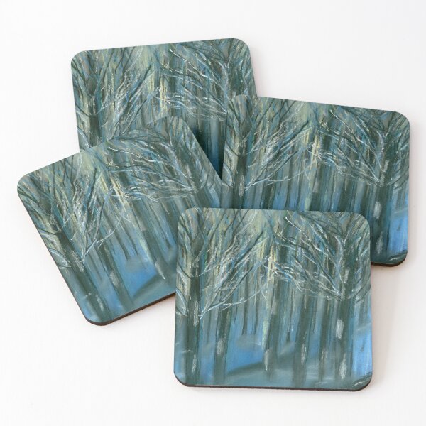 Item preview, Blue Forest Pastel Painting. Abstract Art.  designed and sold by Eugenia Alvarez.