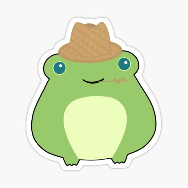 Straw Hat Frog Sticker for Sale by thicker than a sticker