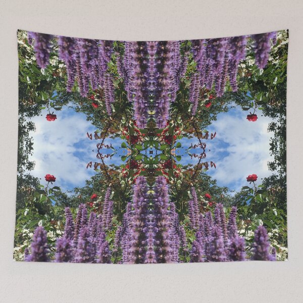 Item preview, Bee Love - Bees in the Blue Fortune with Red Rose, Gathering Nectar designed and sold by RoseAromas.