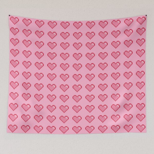 Item preview, Pink Pixel Heart Pattern on Pink designed and sold by morenom73.
