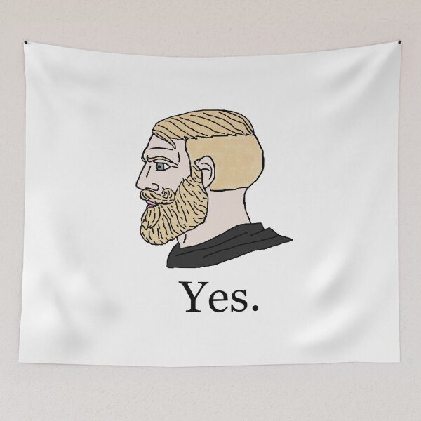 Item preview, Yes Chad Meme Wojak designed and sold by IconicalHawk.