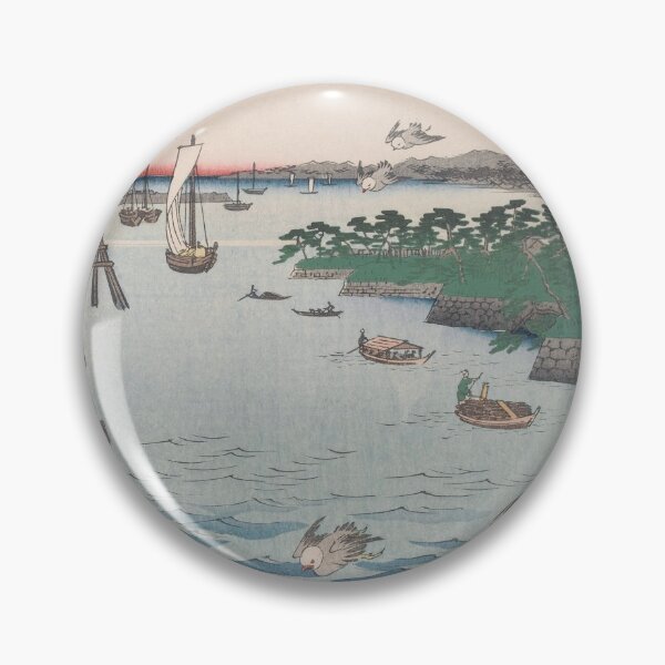 Item preview, Flying Birds at Shiba Coast Vintage Ukiyo-e Japanese Art designed and sold by VintageArchive.