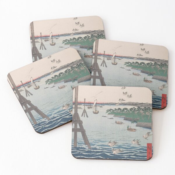 Item preview, Flying Birds at Shiba Coast Vintage Ukiyo-e Japanese Art designed and sold by VintageArchive.
