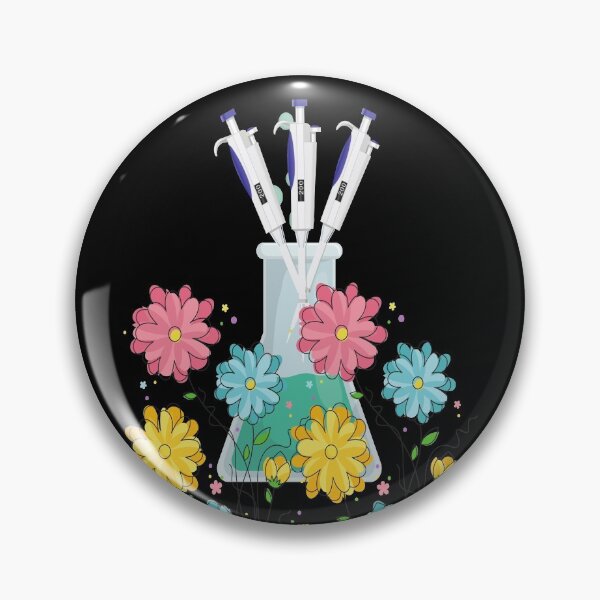 Item preview, FLOWER DOODLES CHEMISTRY FLASK WITH PIPETTES MEDICAL LABORATORY SCIENTIST designed and sold by Hippiesole.