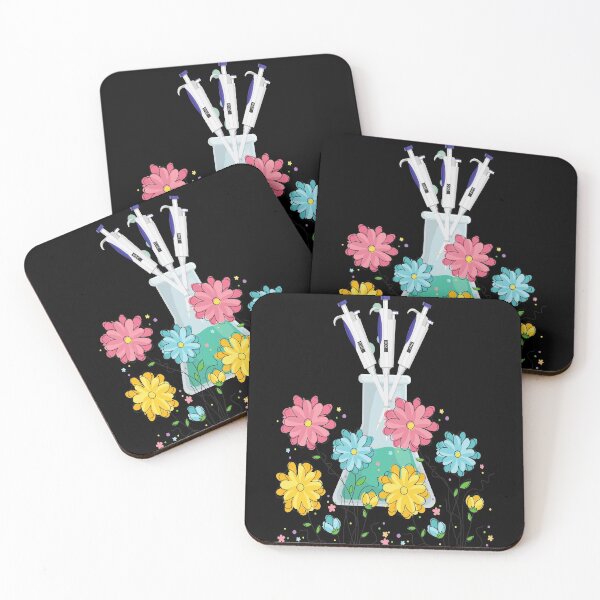 Item preview, FLOWER DOODLES CHEMISTRY FLASK WITH PIPETTES MEDICAL LABORATORY SCIENTIST designed and sold by Hippiesole.