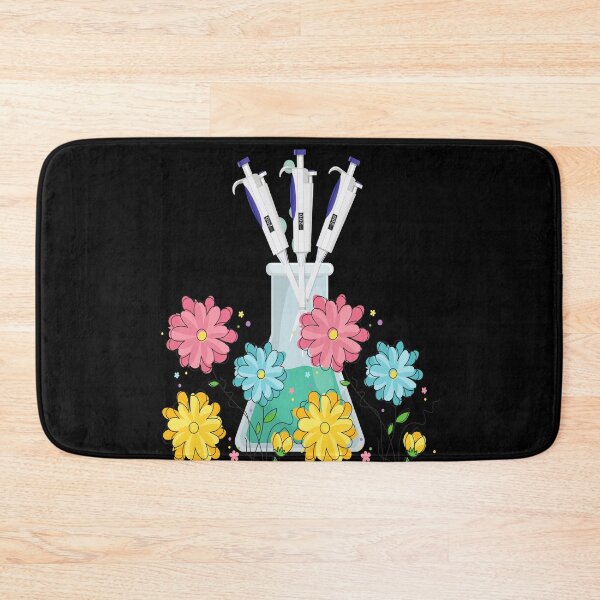 Item preview, FLOWER DOODLES CHEMISTRY FLASK WITH PIPETTES MEDICAL LABORATORY SCIENTIST designed and sold by Hippiesole.
