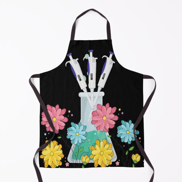 Item preview, FLOWER DOODLES CHEMISTRY FLASK WITH PIPETTES MEDICAL LABORATORY SCIENTIST designed and sold by Hippiesole.