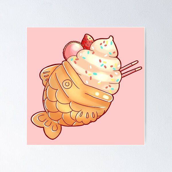 Item preview, Cute Japanese Dessert - Taiyaki Strawberry designed and sold by IntrovertMochi.
