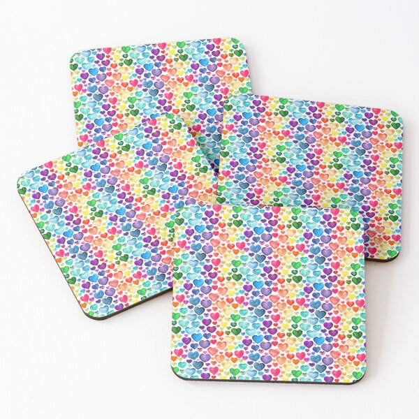 Item preview, Pink Yellow Purple Blue Red Hearts designed and sold by Spaceshipsells.