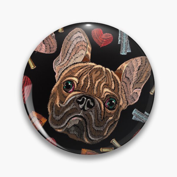 Item preview, Embroidery bulldog, hearts and guns designed and sold by matrioshka.