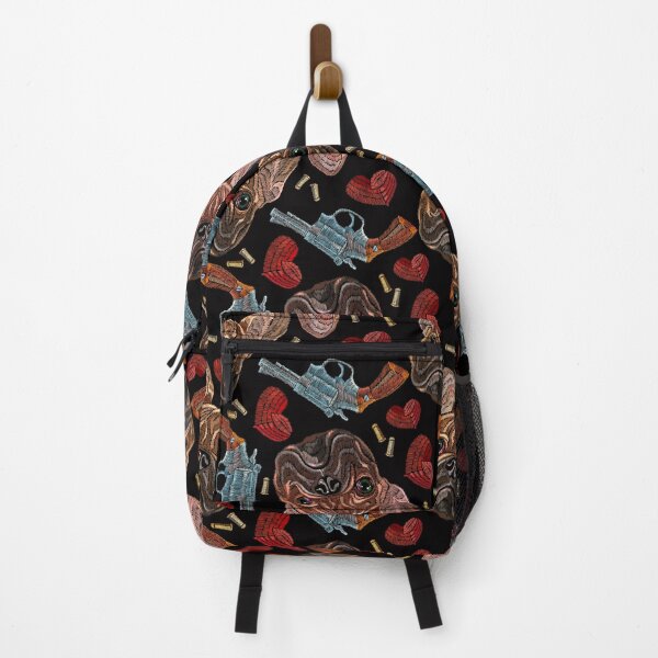 Item preview, Embroidery bulldog, hearts and guns designed and sold by matrioshka.