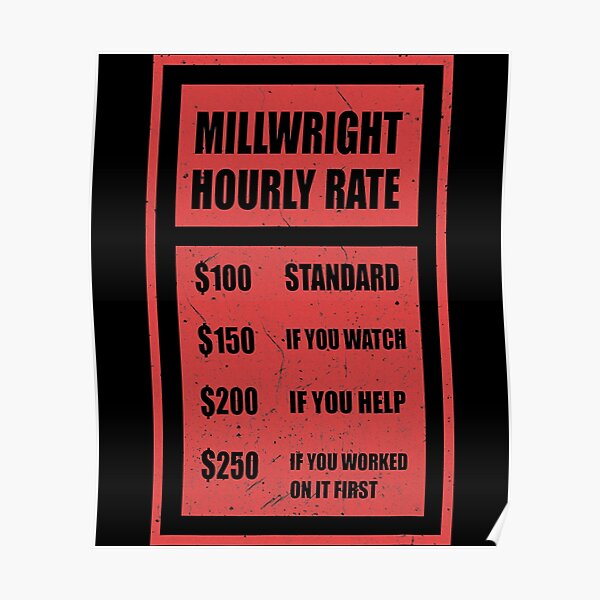 Portrait Premium Sarcastic Millwright Hourly Rate $100/hr........ Sticker