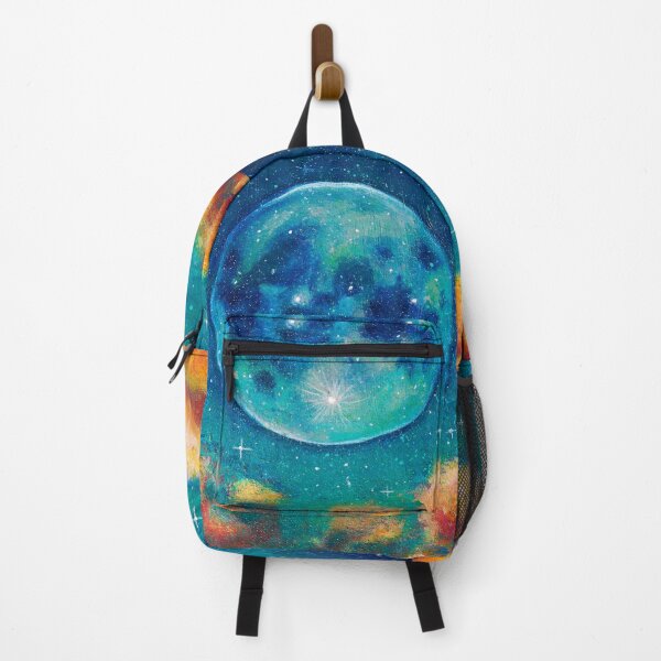 Item preview, Aesthethic Moon Art, sky blue pink clouds, boho paint designed and sold by Ohmydraw.