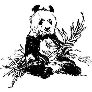 Artwork thumbnail, Panda Having Lunch by FirTreeDesigns