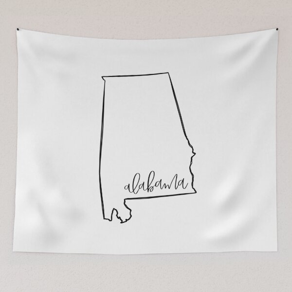 Item preview, Alabama State Outline - Black and White designed and sold by ahandsomecarrot.