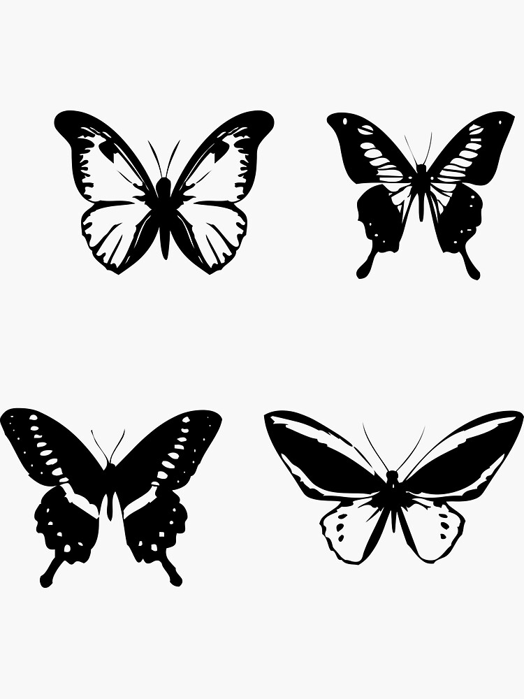 "Black and White Butterflies " Sticker for Sale by mmrabideau Redbubble