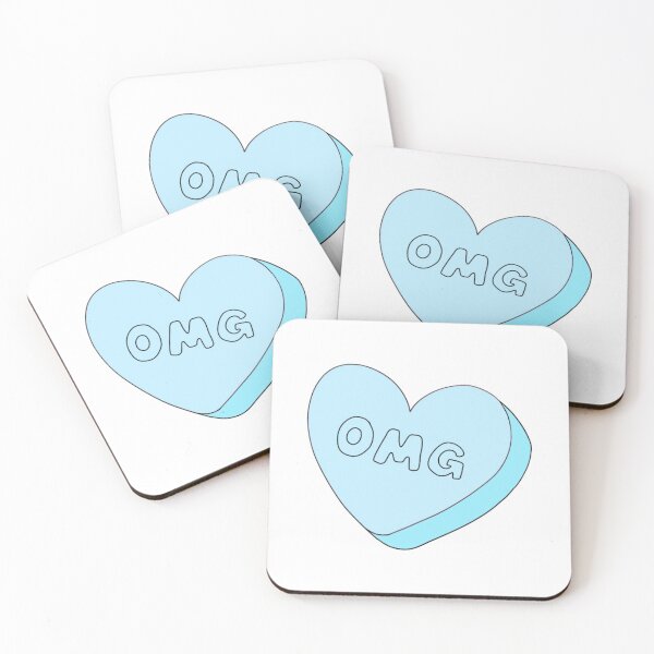 Item preview, blue 'omg' conversation heart designed and sold by lilahbowers.