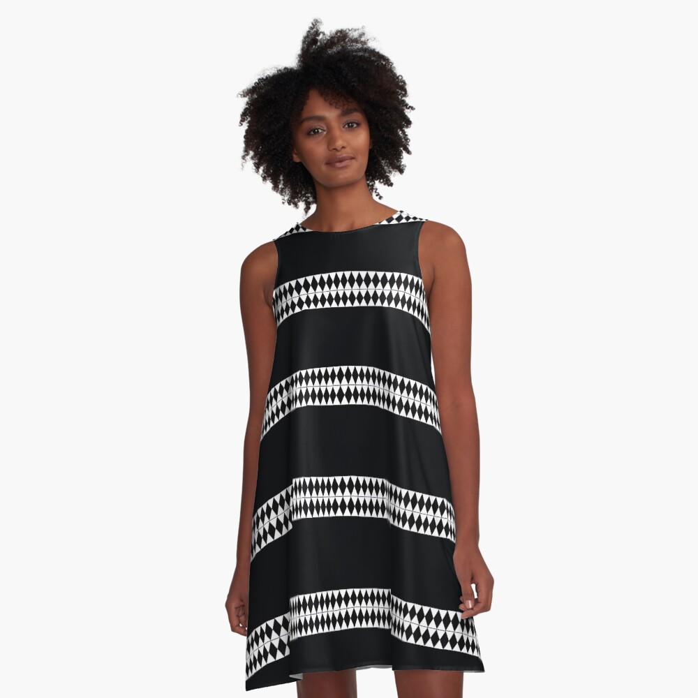Black Diamonds A-Line Dress