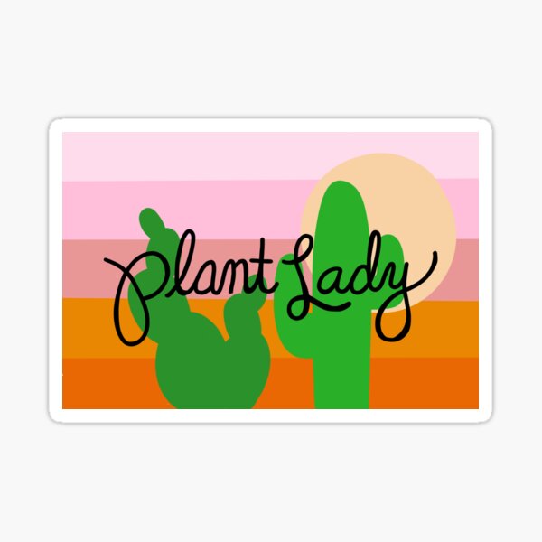 Plant Lady Cactus Sunset Sticker