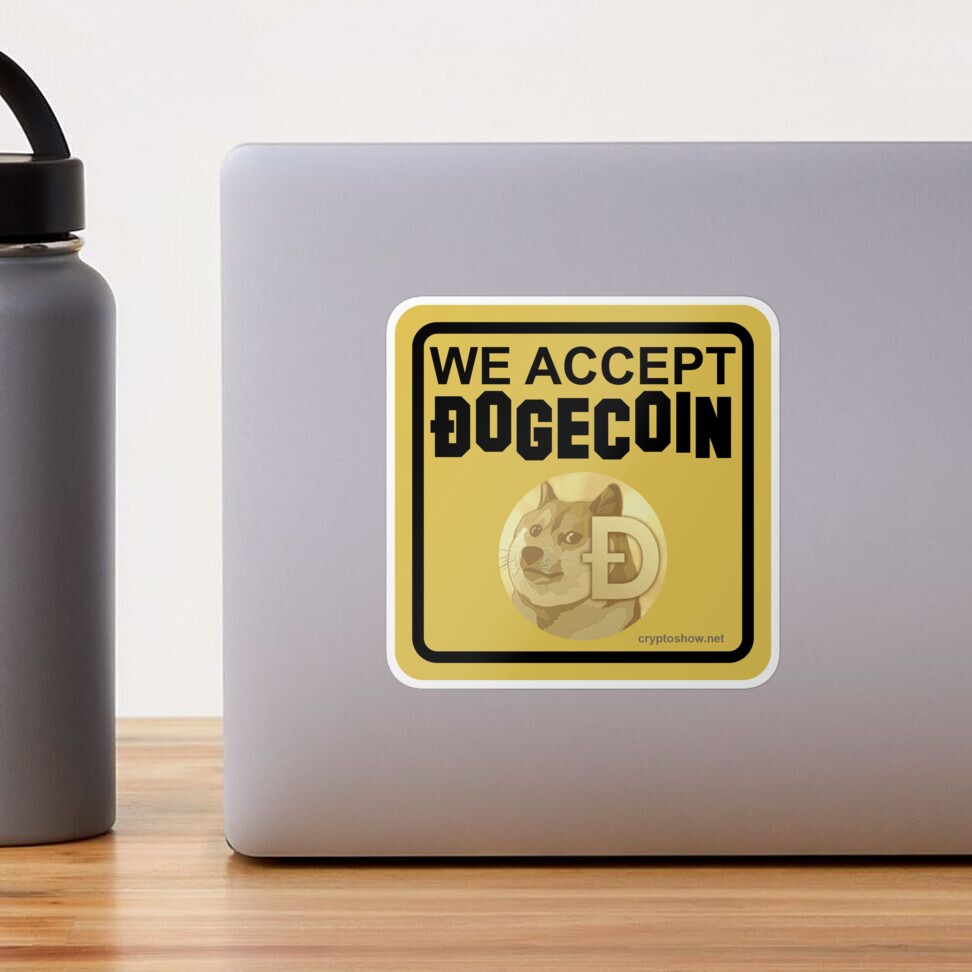 We Accept DOGECOIN Sticker