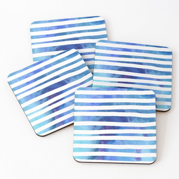 Item preview, Abstract background. Blue stripes on a white background. Painting with watercolors. Illustration for the decor and design of posters, postcards, prints, stickers, invitations, textiles and stationery. designed and sold by Yovin11.