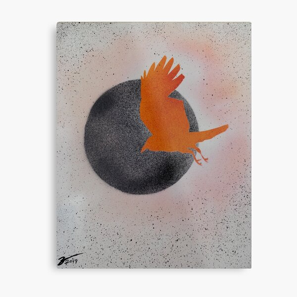 Raven on Black Moon Black Stars Metal Print