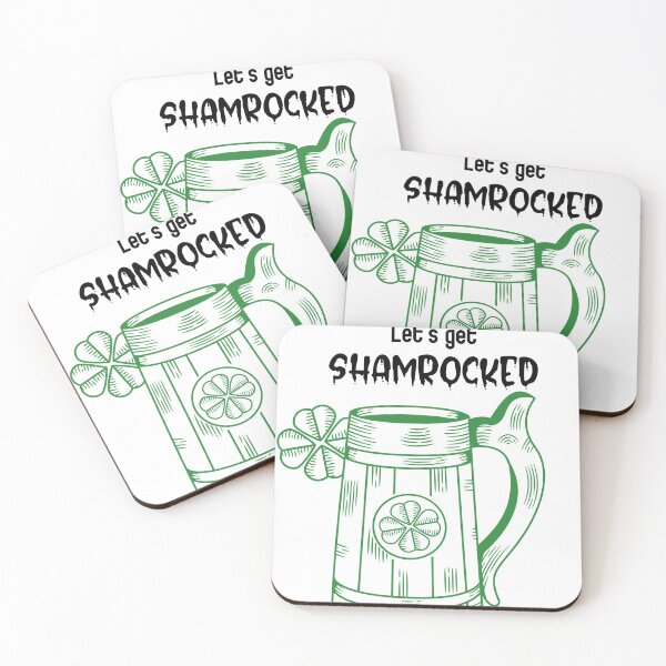 Item preview, lets get shamrocked, st patricks day, shamrocked, irish, clover, drinking shirt designed and sold by cathelkav.