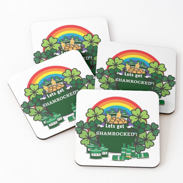 Item preview, lets get shamrocked, st patricks day, shamrocked, irish, clover, drinking shirt designed and sold by cathelkav.