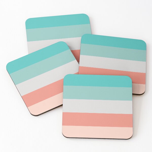 Item preview, Stripe Pastel Turquoise and Peach Pattern designed and sold by JienChan26.
