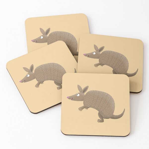 Item preview, Funny armadillo happy cartoon illustration designed and sold by FrogFactory.
