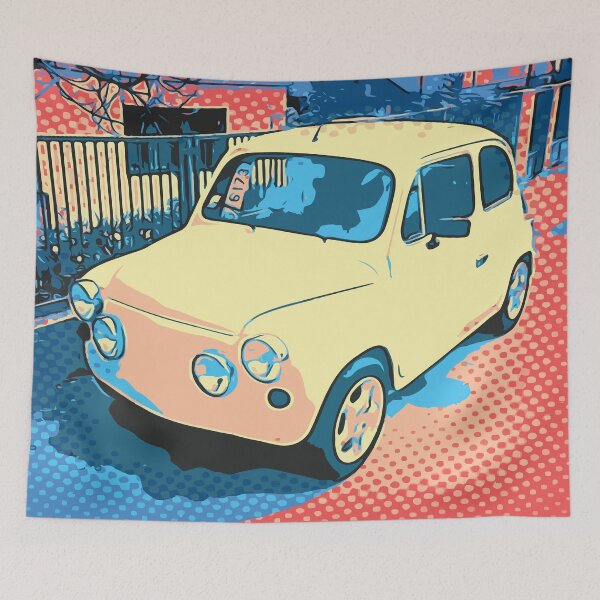 Item preview, Tiny Yellow Car, Comic, Pop Art Drawing designed and sold by D-Spot Shop.