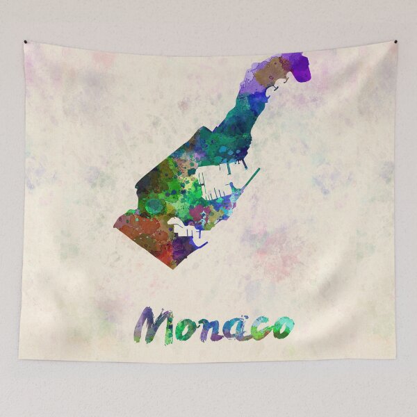 Item preview, monaco watercolor map  designed and sold by paulrommer.