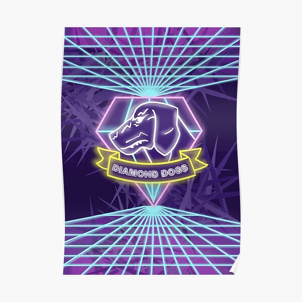 Metal Gear Solid Diamond Dogs 80s Synthwave Poster