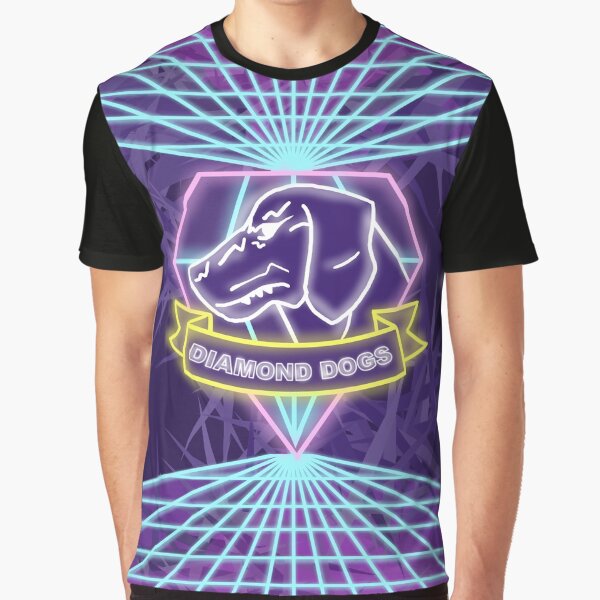 Vista previa del artículo con la obra «Metal Gear Solid Diamond Dogs 80s Synthwave», diseñado y vendido por ultimatesongbir.