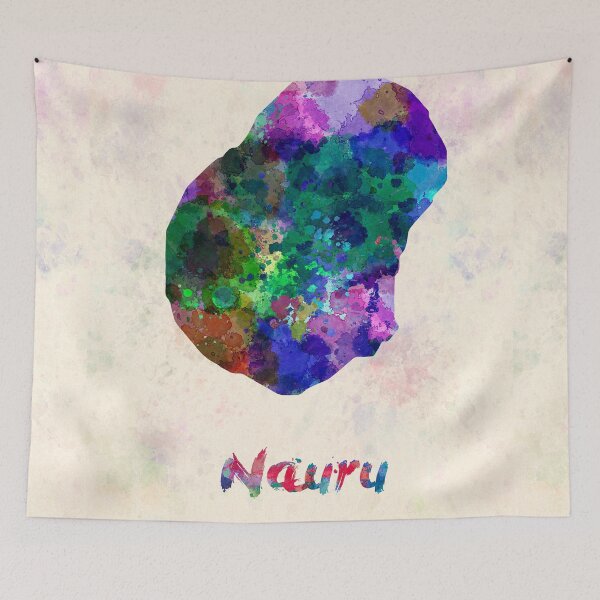 Item preview, Nauru watercolor map  designed and sold by paulrommer.