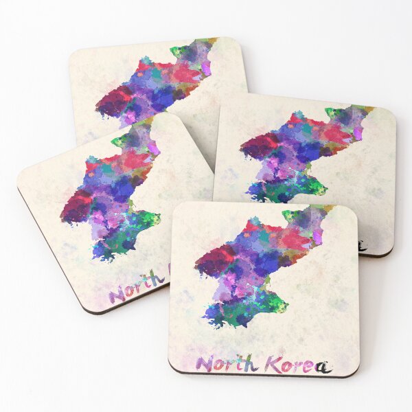 Item preview, North korea  watercolor map  designed and sold by paulrommer.