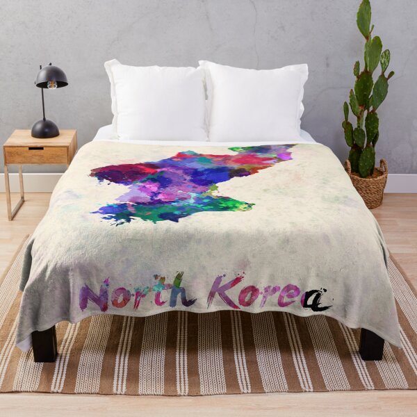 Item preview, North korea watercolor map designed and sold by paulrommer.
