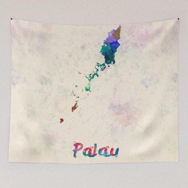 Item preview, Palau watercolor map  designed and sold by paulrommer.